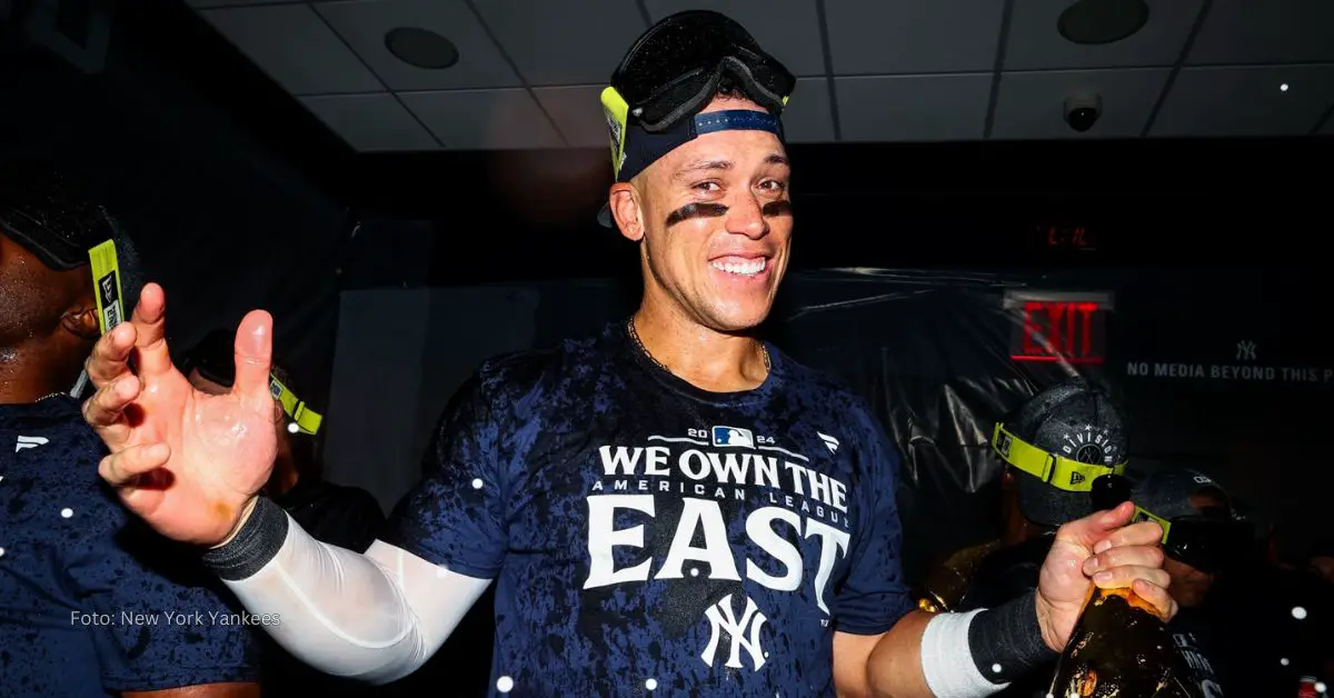 Aaron Judge celebrando con New York Yankees